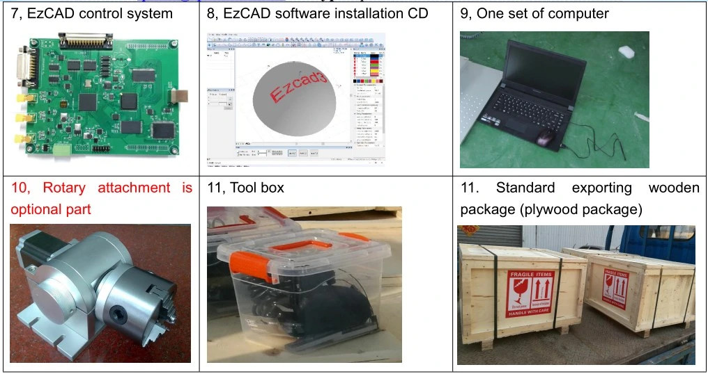 China High Quality Fiber Laser Marking Machine for Metal and Nonmetal, Hard PVC, Keyboard, Cellphone Shell with Raycus 20W, 30W, 50W, 70W Fiber Laser Marker